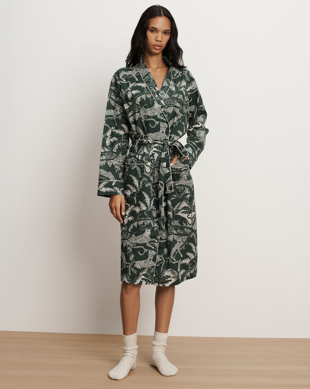 Veronica Beard Cotton Robe - Hunter Green
