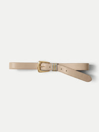 Veronica Beard Arch Leather Belt - Oat