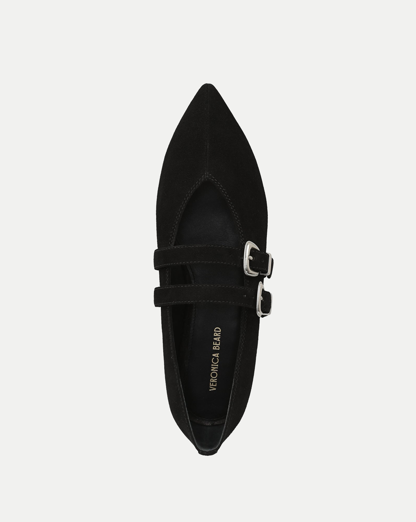 Veronica Beard Bancroft Suede Mary Jane Flat - Black