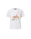 Veronica Beard White cotton t-shirt with a horse graphic, paired