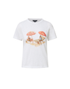 Veronica Beard White short-sleeve t-shirt with beach scene graphic.