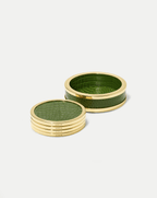 Veronica Beard Croc-Embossed Leather Coaster Set
