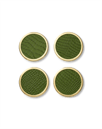 Veronica Beard Croc-Embossed Leather Coaster Set Green