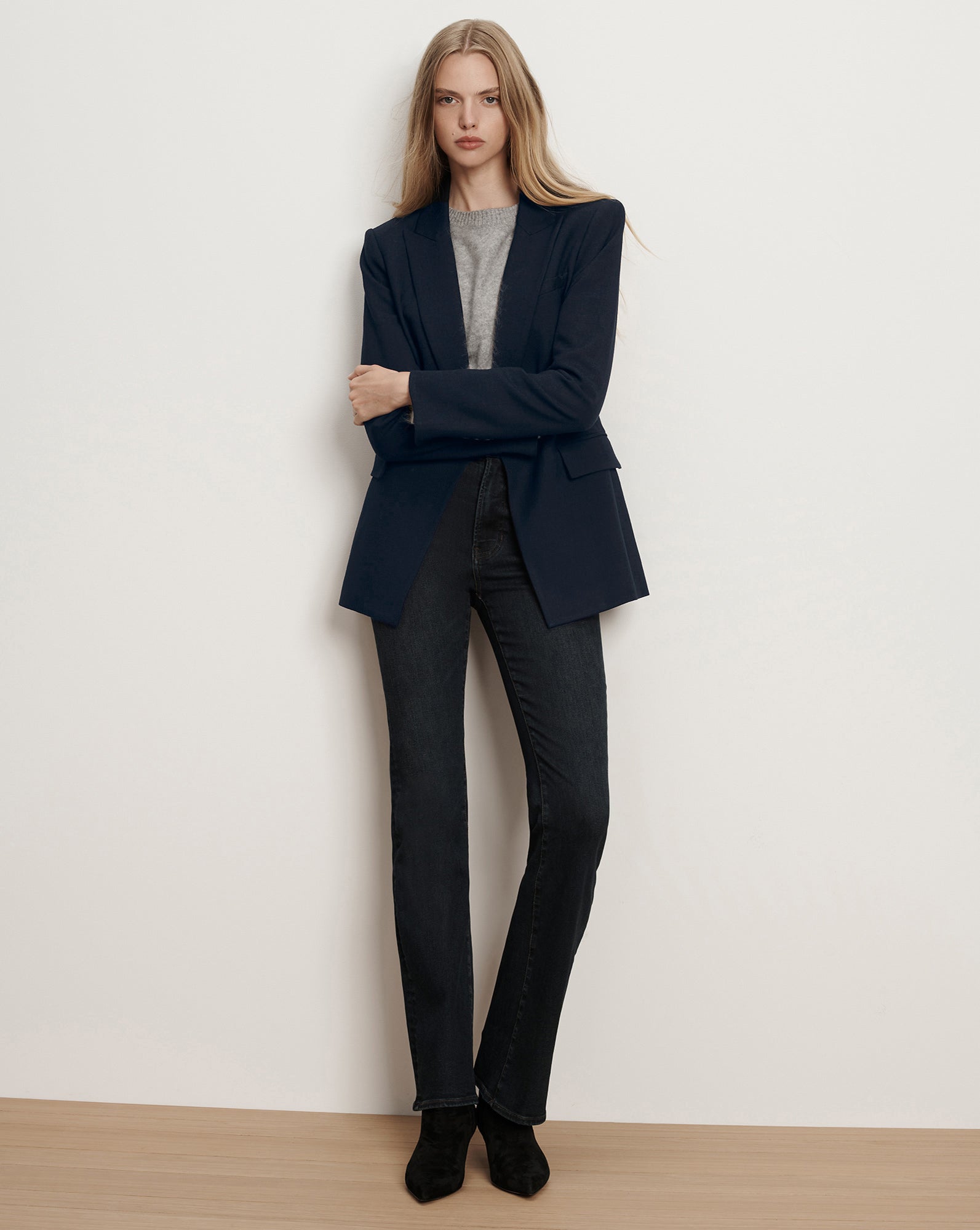 Veronica Beard Long and Lean Dickey Jacket - Navy