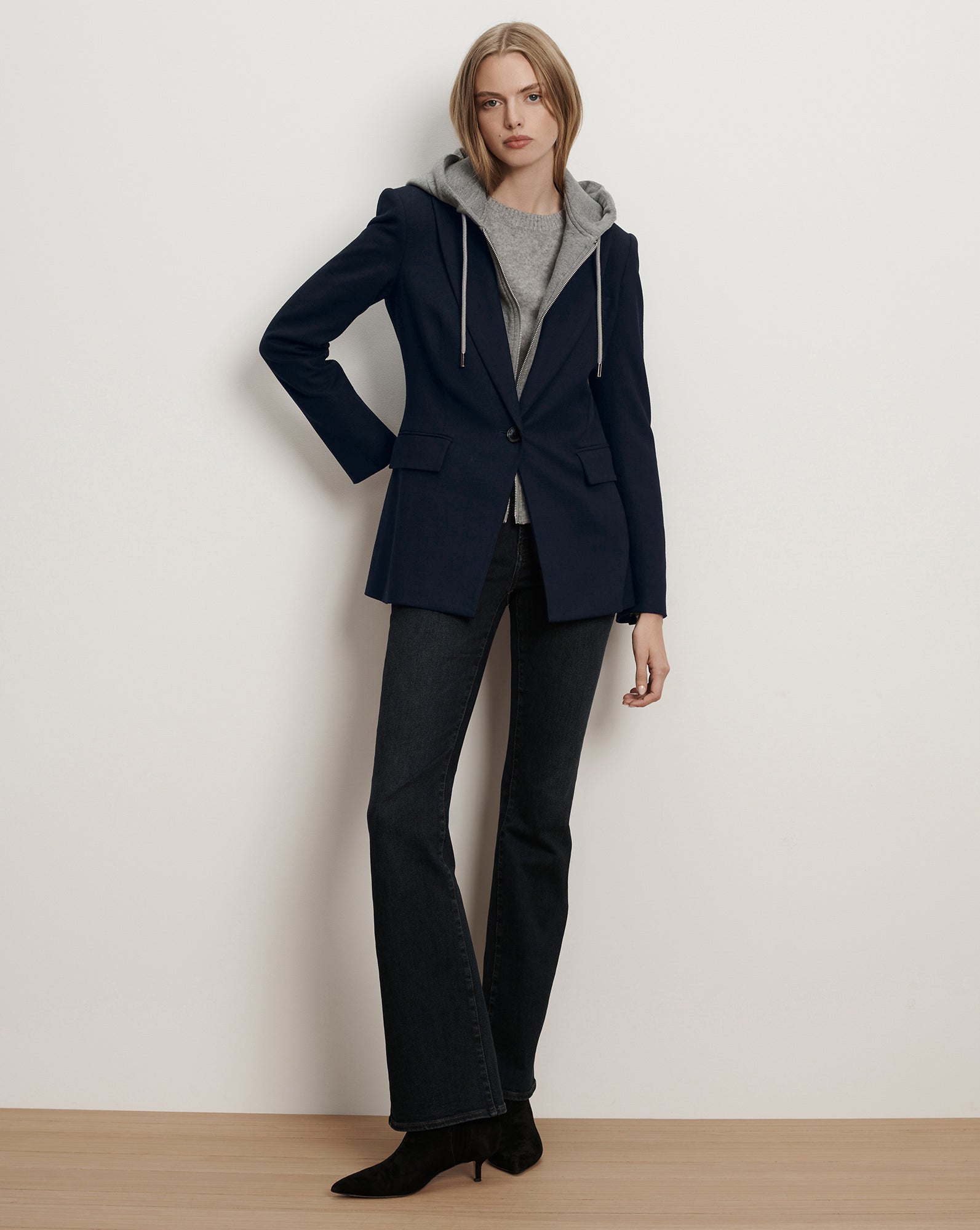 Veronica Beard Long and Lean Dickey Jacket - Navy