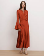 Veronica Beard Ezri Midi Dress - Carnelian Red