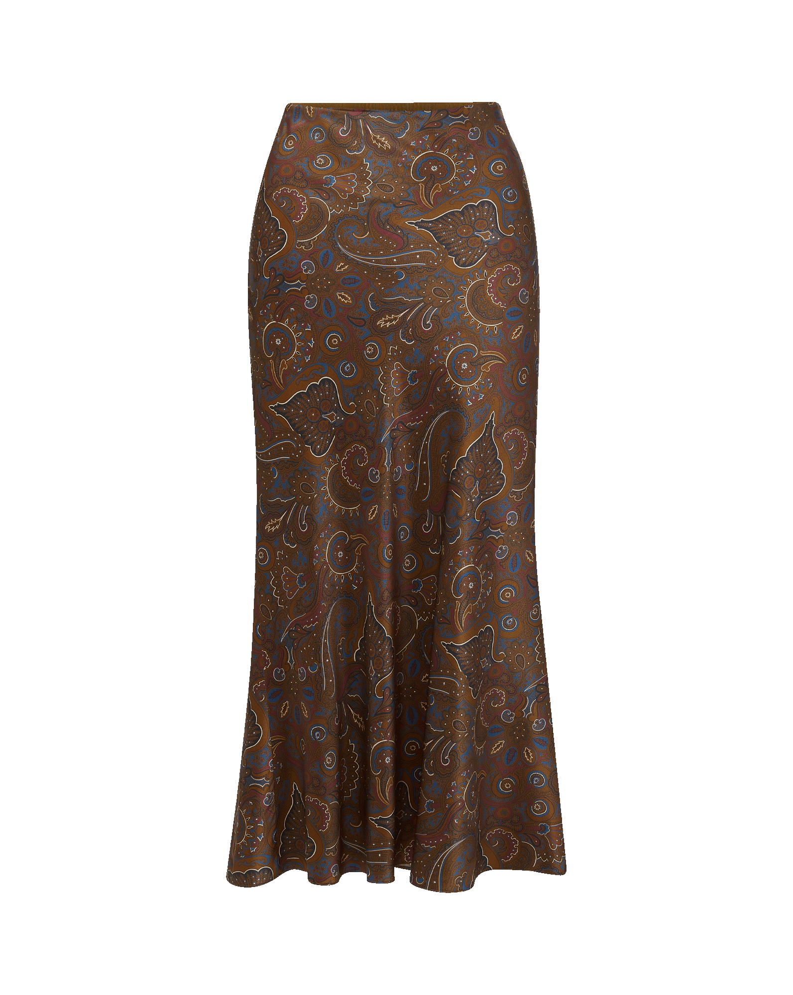 Veronica Beard Clover Paisley Midi Skirt - Walnut Multi