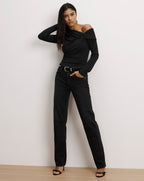 Veronica Beard Lozea Off-the-Shoulder Top - Black