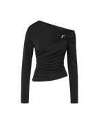Veronica Beard Lozea Off-the-Shoulder Top Black