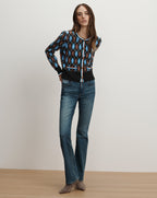 Veronica Beard Sylvane Argyle Cardigan - Black Multi
