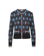 Veronica Beard Sylvane Argyle Cardigan Black Multi