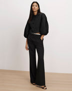 Veronica Beard Tonelli Double-Waistband Pant - Black