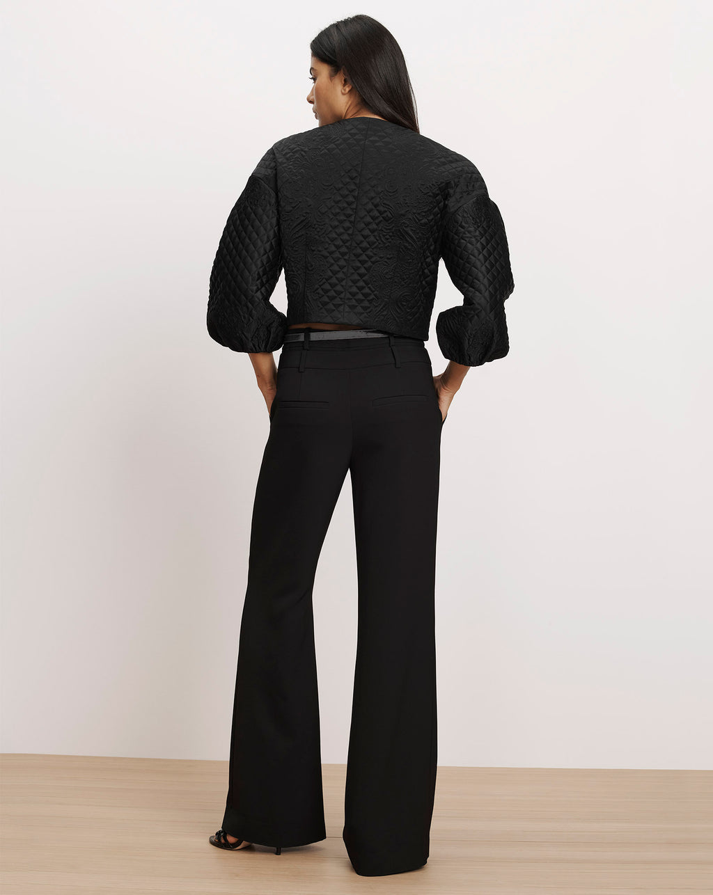 Veronica Beard Tonelli Double-Waistband Pant - Black