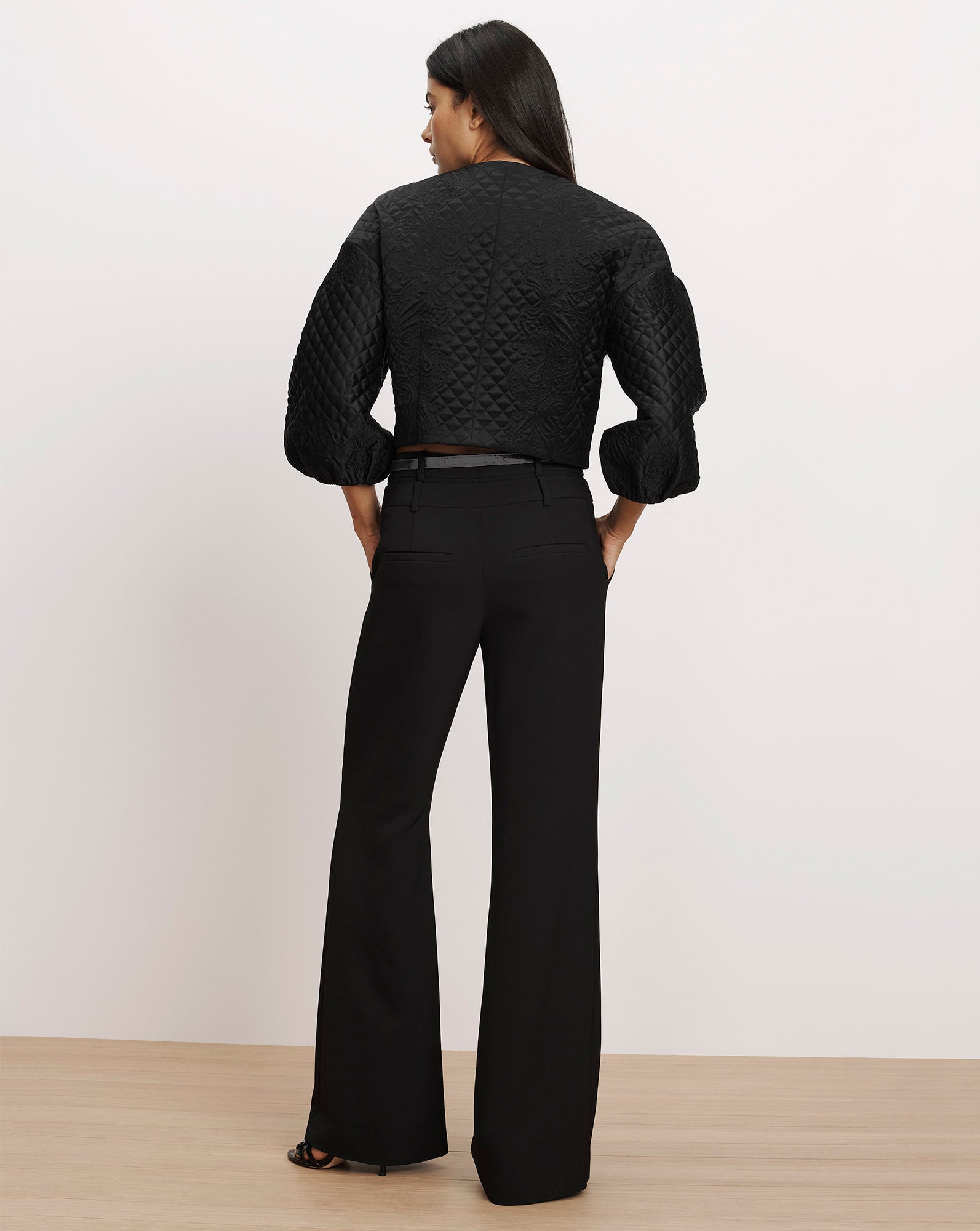 Veronica Beard Tonelli Double-Waistband Pant - Black