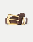 Veronica Beard Arch Leather Belt - Espresso