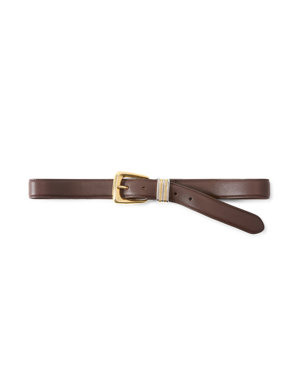 Veronica Beard Arch Leather Belt Espresso