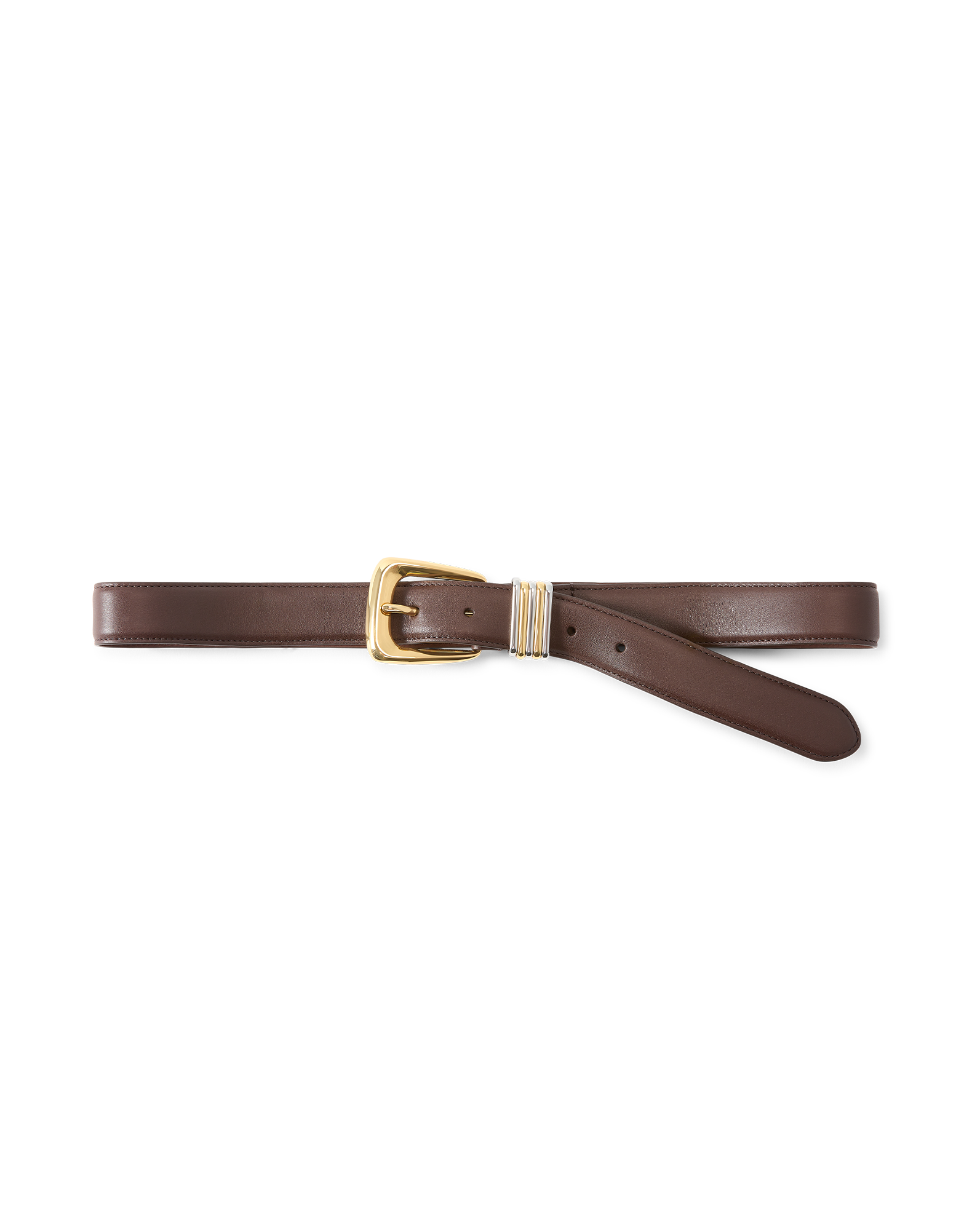 Veronica Beard Arch Leather Belt Espresso