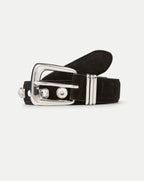 Veronica Beard Arch Suede Embellished Belt - Black
