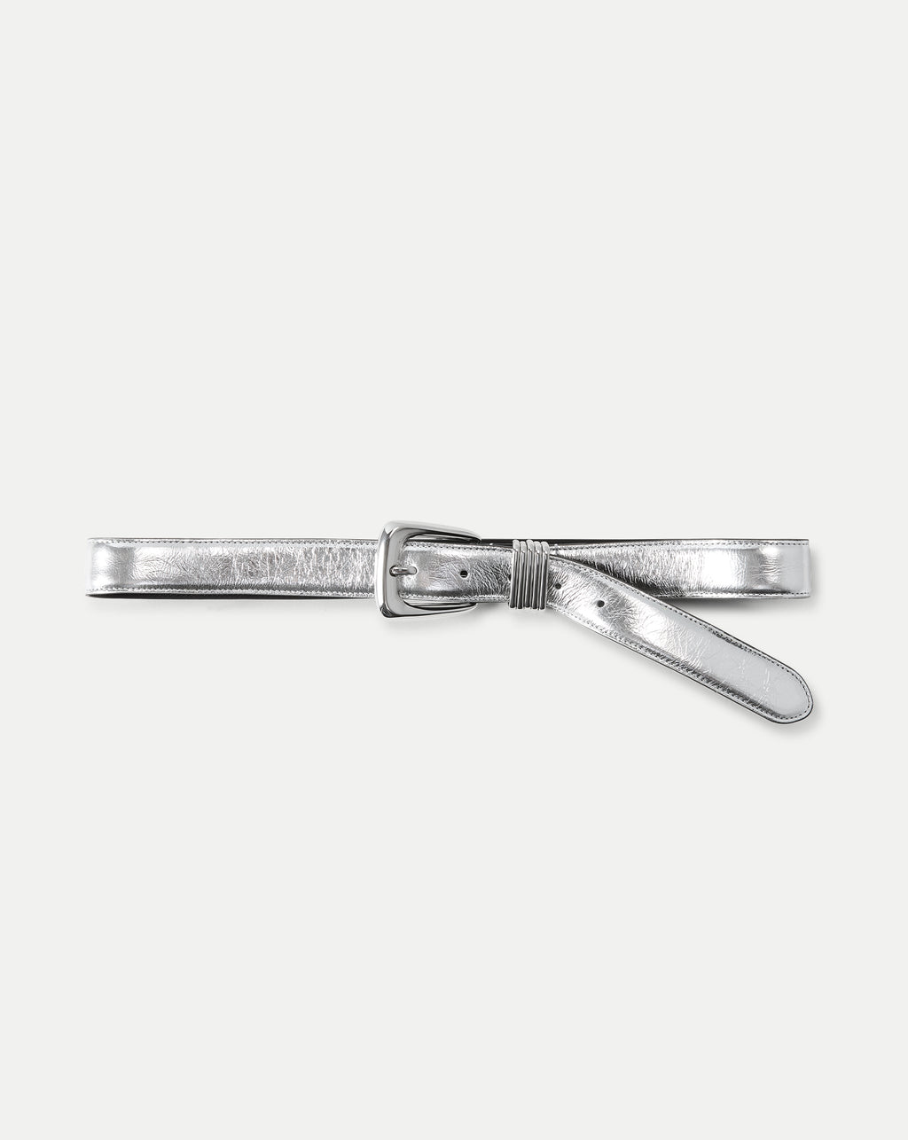 Veronica Beard Arch Leather Belt - Silver