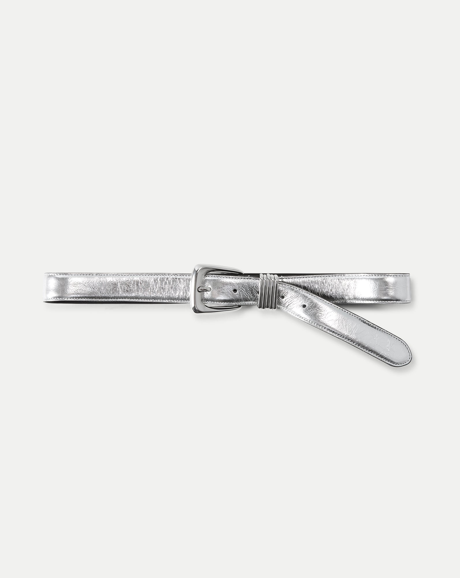 Veronica Beard Arch Leather Belt - Silver