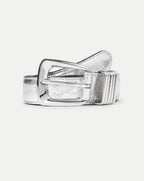 Veronica Beard Arch Leather Belt - Silver