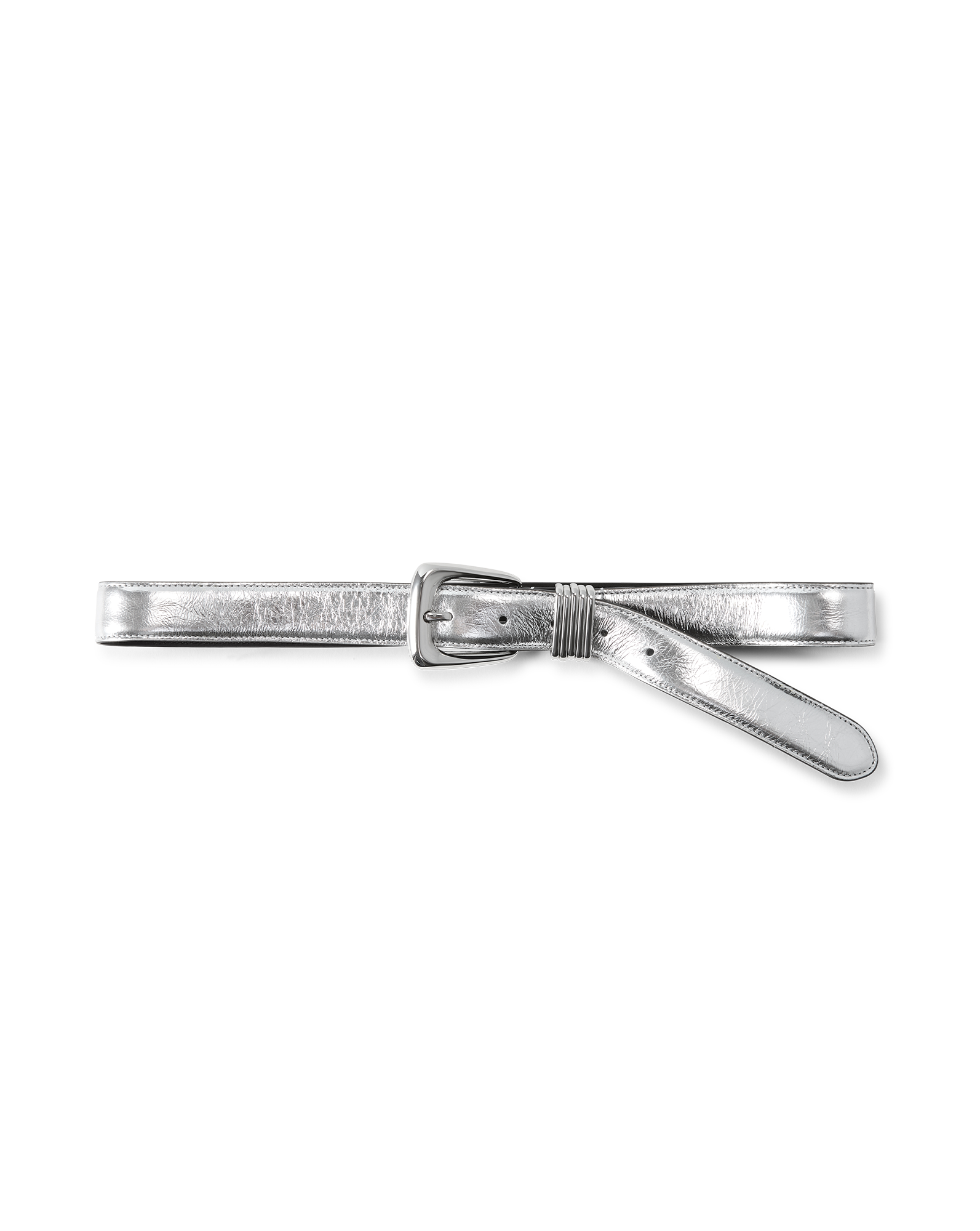 Veronica Beard Arch Leather Belt Silver