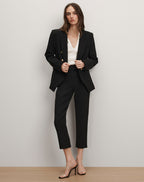 Veronica Beard Renzo Crest Button Pant - Black/Gold