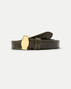 Veronica Beard Dash Croc-Embossed Belt - Cypress