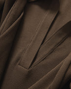 Veronica Beard Kearney Long-Sleeve Polo - Dark Umber
