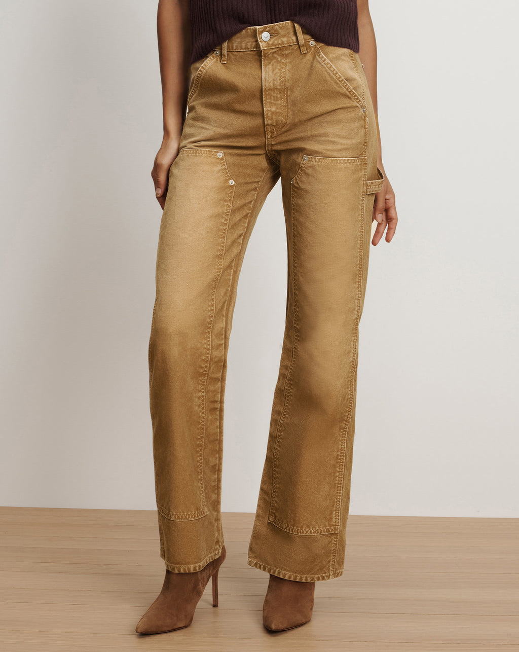 Veronica Beard Dylan Straight-Leg Jean - Pebble Sand