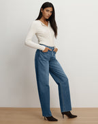 Veronica Beard Harley Arc-Leg Jean - Rebel Blue