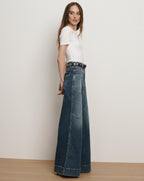 Veronica Beard Freddy Wide-Leg Cargo Jean - Ripple Haze