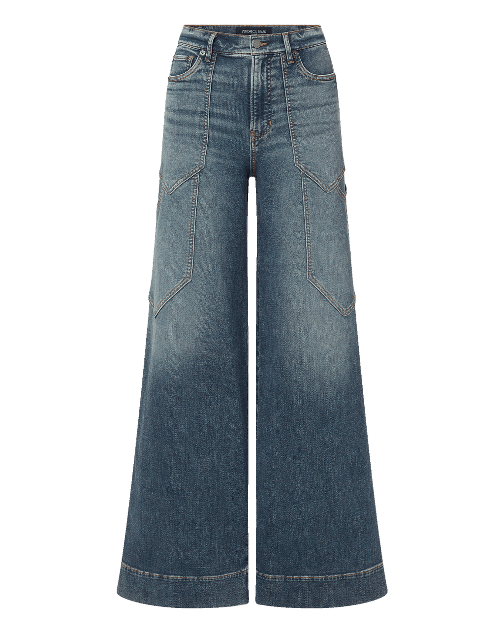 Veronica Beard Freddy Wide-Leg Cargo Jean - Ripple Haze