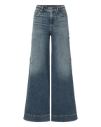 Veronica Beard Freddy Wide-Leg Cargo Jean - Ripple Haze