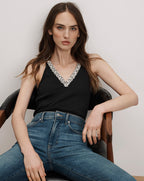 Veronica Beard Ayres Embellished Tank Top - Black