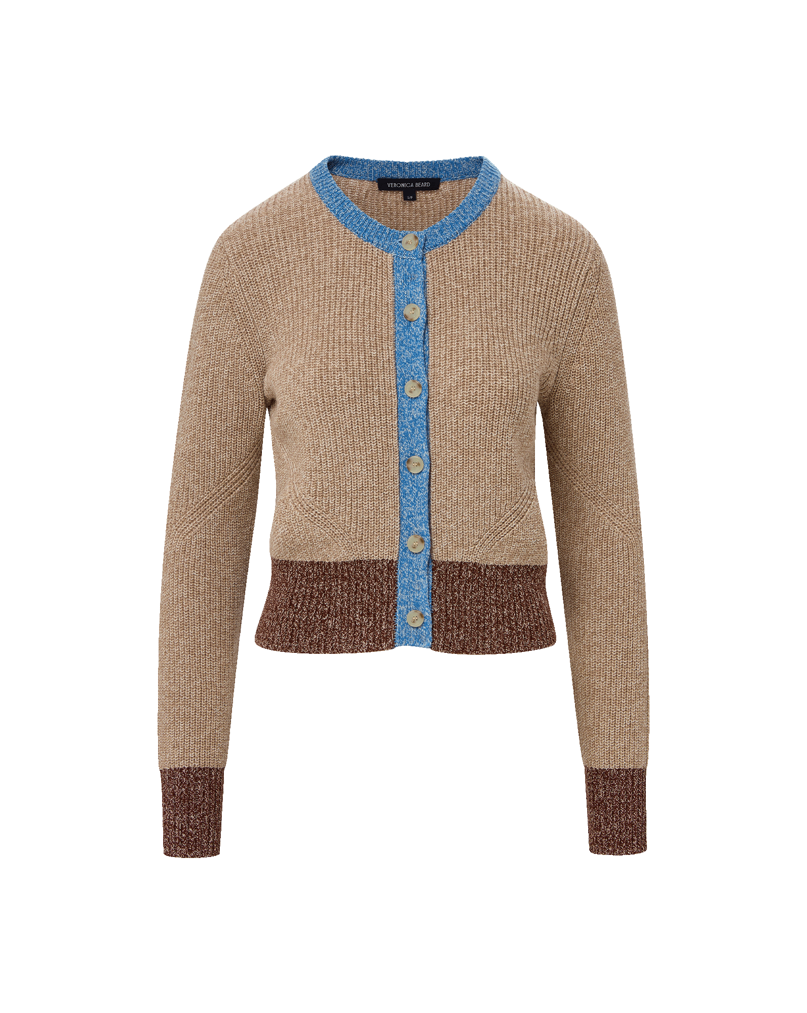 Veronica Beard Ibra Merino Wool-Blend Cardigan Oatmeal Multi