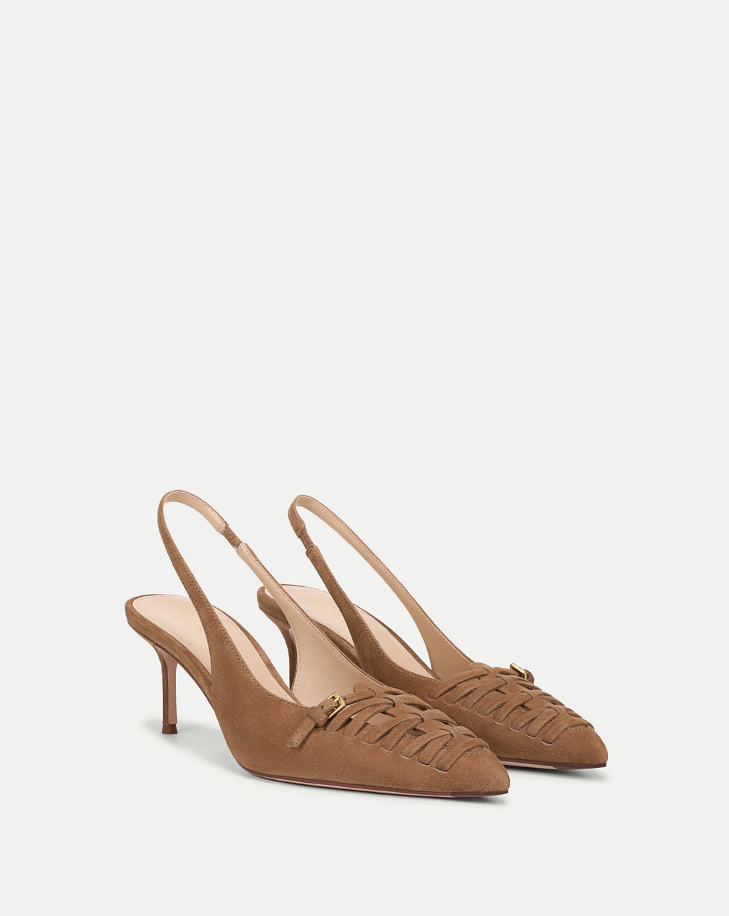 Veronica Beard Rashida Woven Slingback Heel - Chestnut