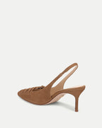 Veronica Beard Rashida Woven Slingback Heel - Chestnut