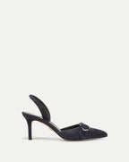 Veronica Beard Loralyn Slingback Buckle Heel - Navy