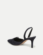 Veronica Beard Loralyn Slingback Buckle Heel - Navy