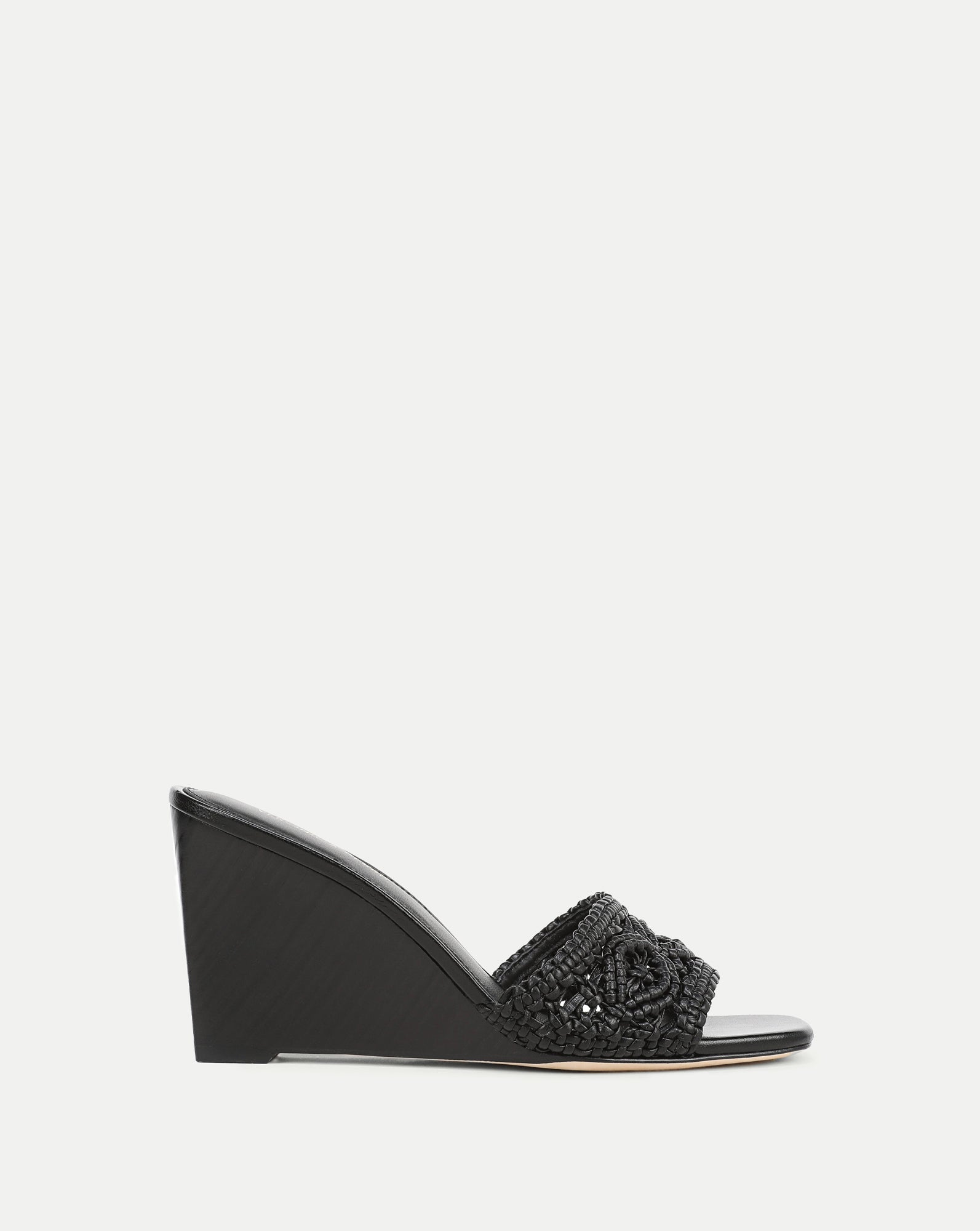 Veronica Beard Ellen Macrame Wedge Sandal - Black