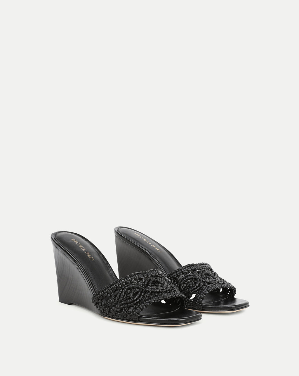Veronica Beard Ellen Macrame Wedge Sandal - Black