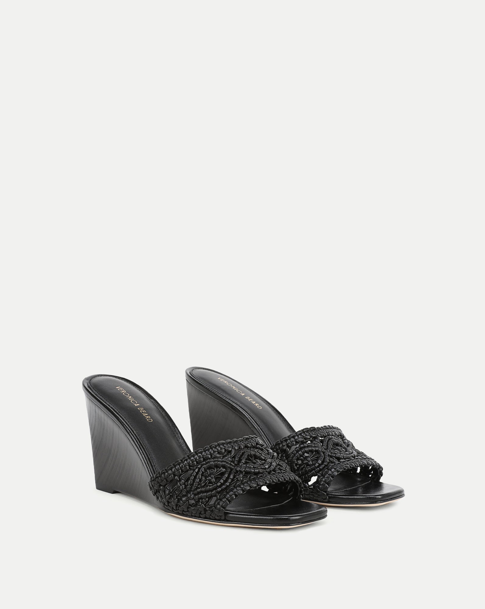 Veronica Beard Ellen Macrame Wedge Sandal - Black