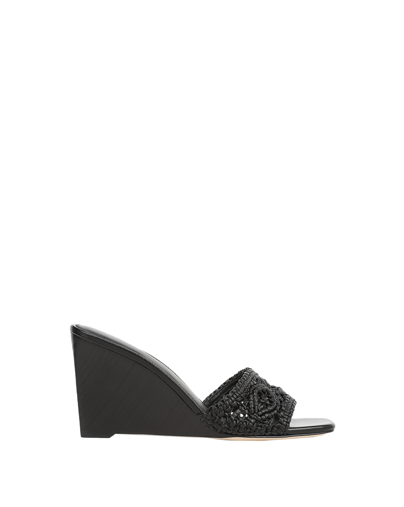 Veronica Beard Ellen Macrame Wedge Sandal - Black