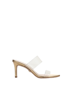 Veronica Beard Asha Mid-Heel Sandal - Clear/Pale Gold