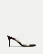 Veronica Beard Asha Mid-Heel Sandal - Clear/Black
