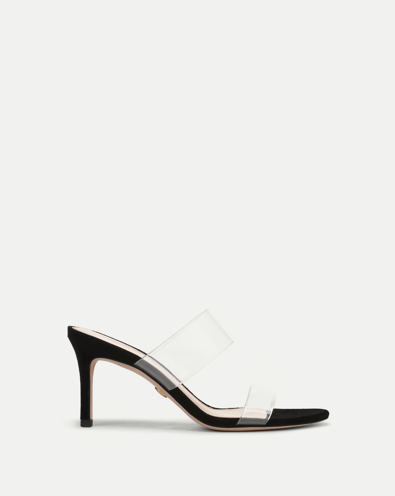Veronica Beard Asha Mid-Heel Sandal - Clear/Black