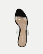 Veronica Beard Asha Mid-Heel Sandal - Clear/Black