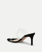 Veronica Beard Asha Mid-Heel Sandal - Clear/Black
