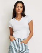 Veronica Beard Devin V-Neck T-Shirt - White